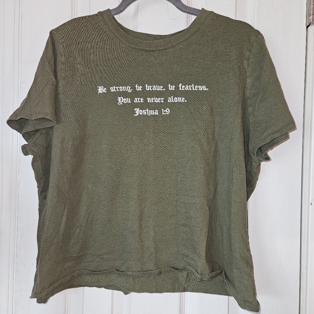 Olive Green Embroidered T-Shirt
